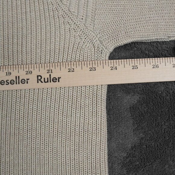 Carbon 2 Cobalt Men's Large Oatmeal Beige Quarter 1/4 Zip Cowl Ribbed Fisherman - Picture 7 of 8